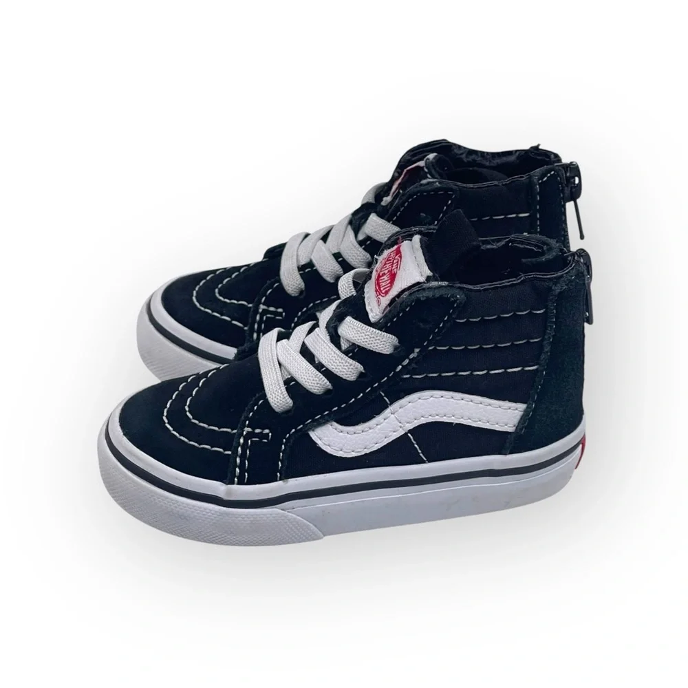 Vans™ ® ✌︎︎ Sk8-Hi Zip Hi Top Sneakers Skate Shoes ✌︎︎ Black Suede ✌︎︎ 5 Toddler